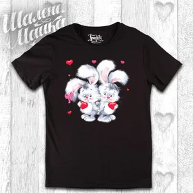 Прикольные футболки: Влюбленные кролики 3